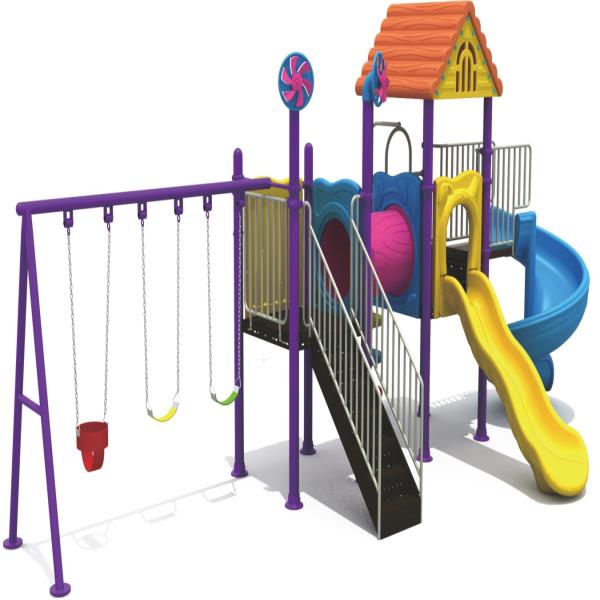 Rainbow outdoor childern playground set  swing & slide