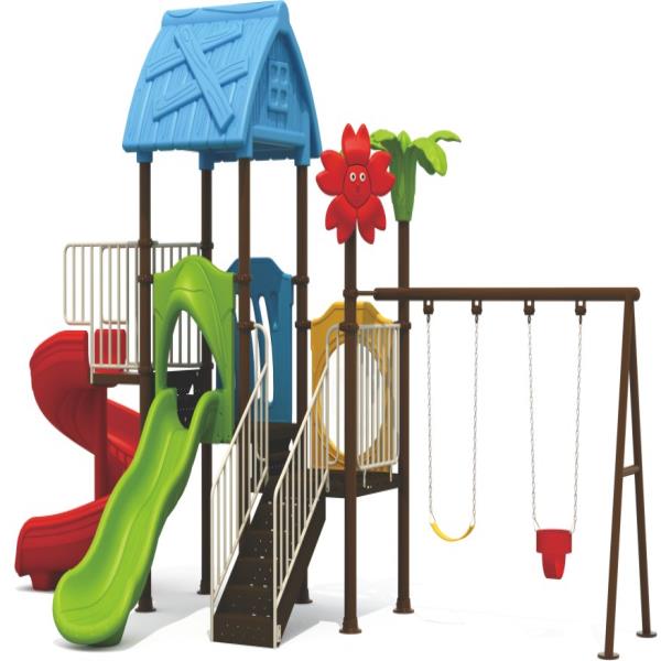 Rainbow outdoor childern playground set  swing & slide