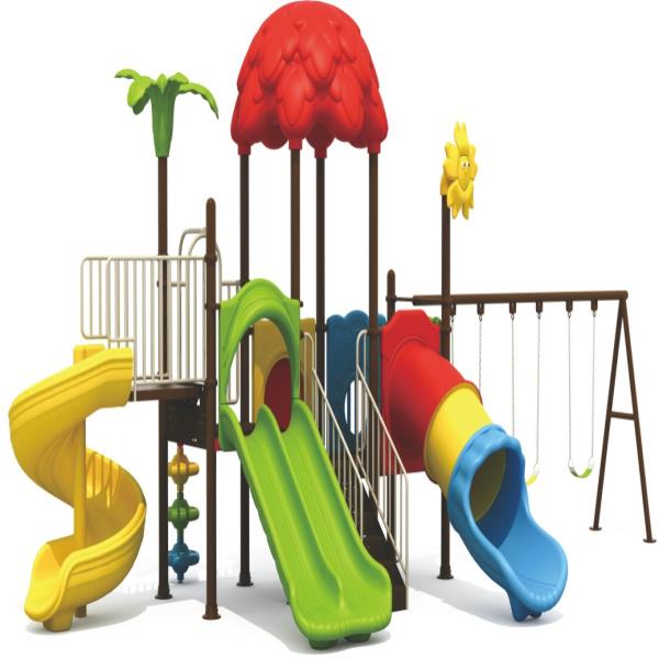 kids rainbow outdoor playset swing and slide
