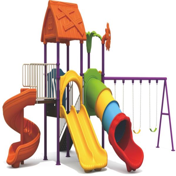 kids rainbow outdoor playset swing and slide