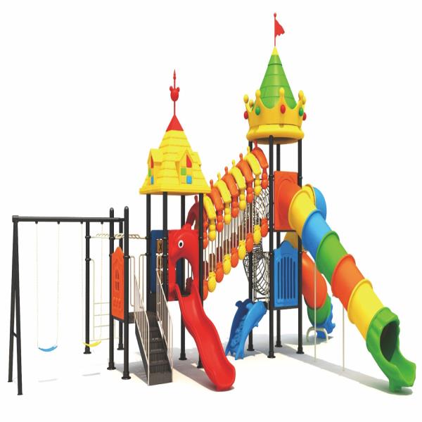 Outdoor children's playground set swing & slide