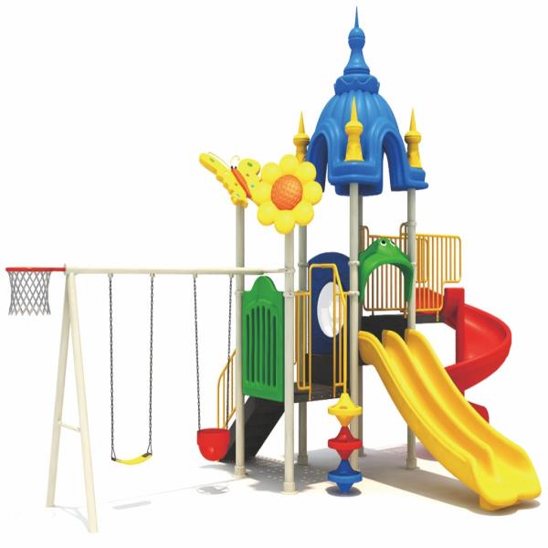 Rainbow outdoor childern playground set  swing & slide