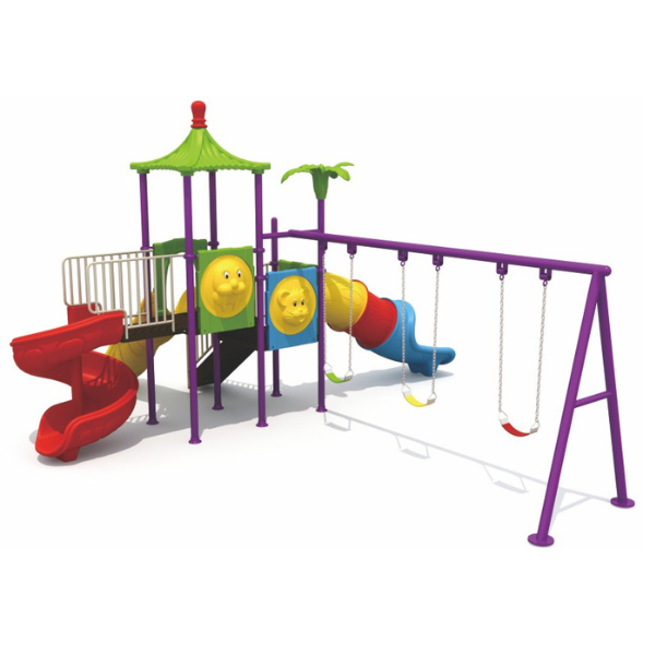 kids outdoor fun backyard series with swing and slide