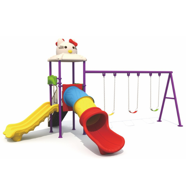 kids tube slide and swing