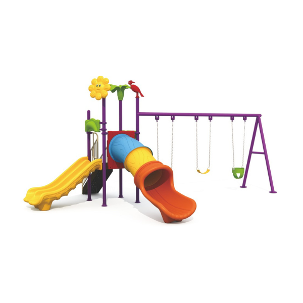 kids tube slide and swing