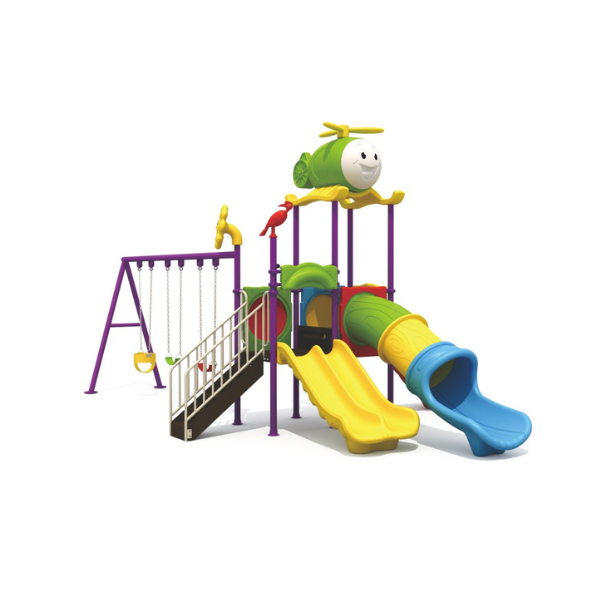 Megaster tom monorail double swing & slide playset