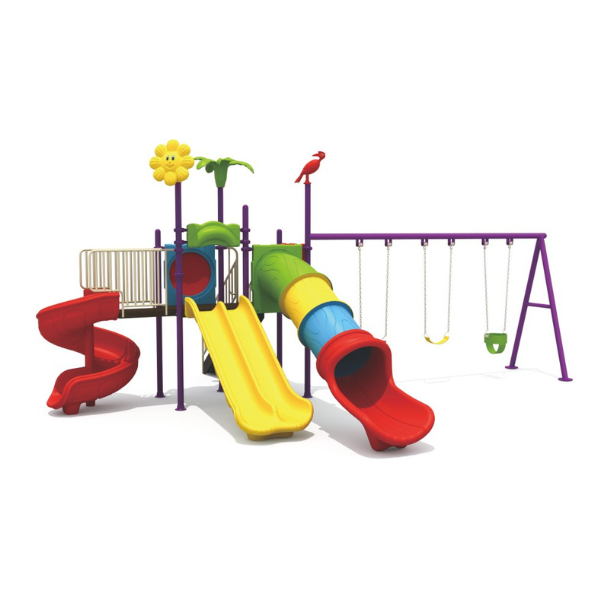 kids tube slide and swing
