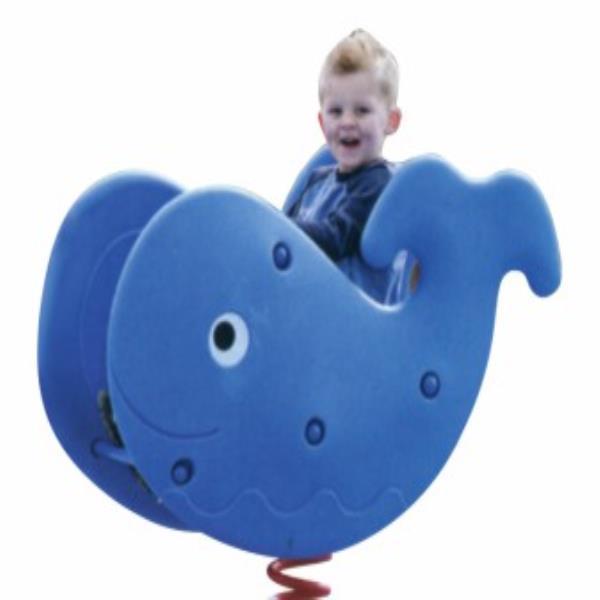 Whale shape children ride spring