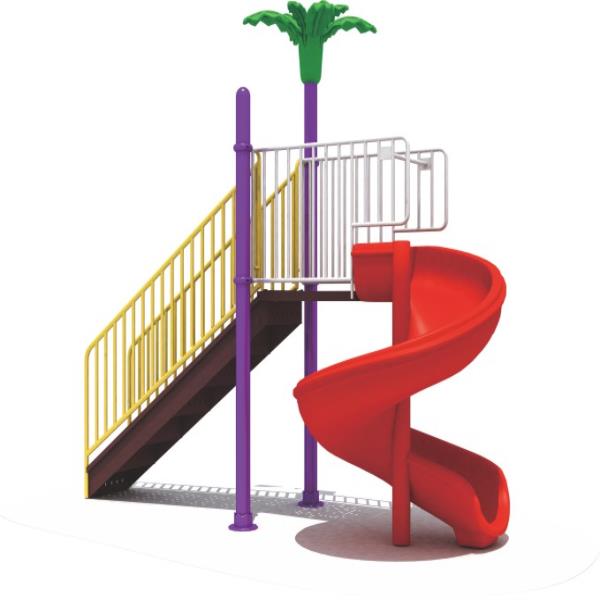 slide for kids metal palm spiral with stair