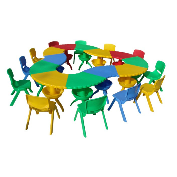 Kids multi colour plastic table set 3 way